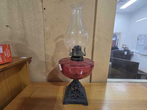 Antique Miller kerosene lamp