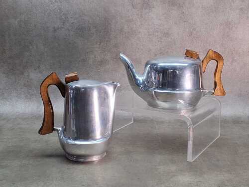 Vintage Picquot Ware spun aluminium teapot and coffee pot