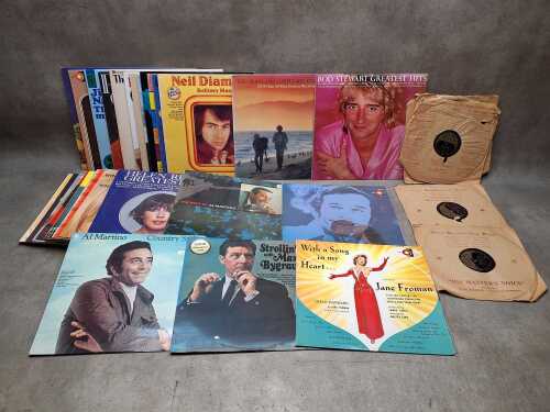 Vinyl records, together with four 78rpm Bing Crosby shellac records