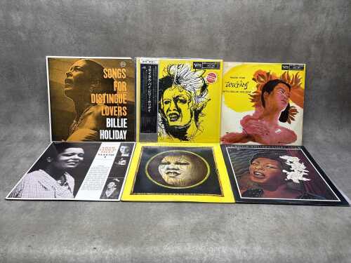 Six Billie Holiday vinyl records