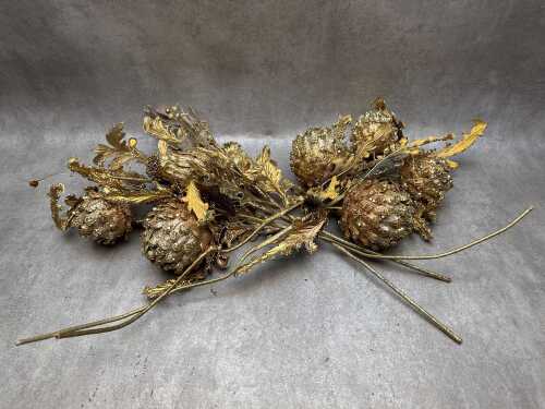 Katherine's Collection of Gothic-style gold-tone artichoke decorative stems.