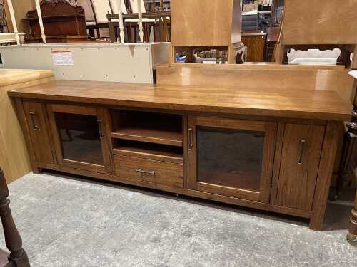 Modern timber entertainment unit