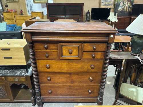 Victorian 8-drawer tallboy