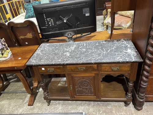 Edwardian marble top occasional table