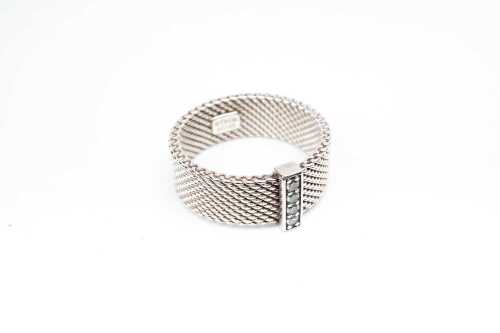 A Tiffany and Co somerset diamond ring in sterling silver