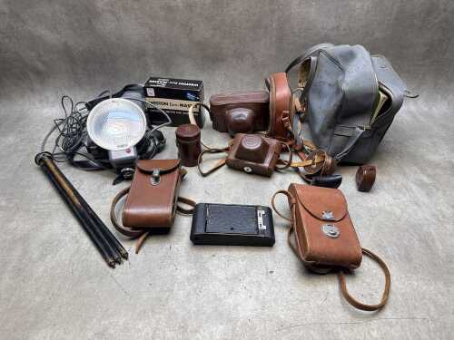 Vintage film cameras and accessories