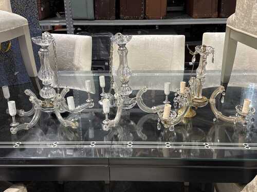 Three 1950's crystal chandeliers