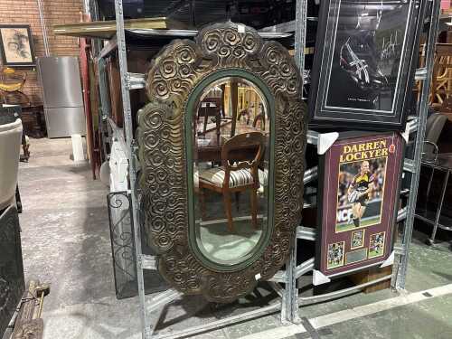 Mid-century modern oval wall mirror