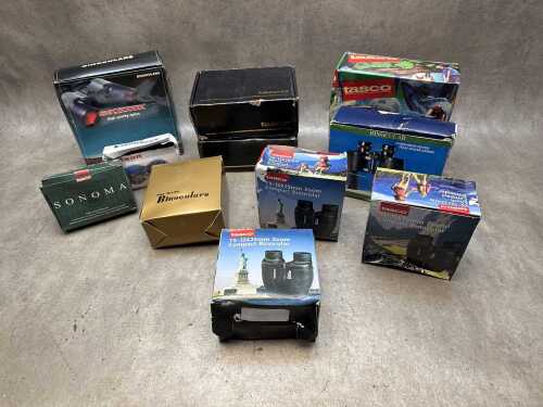 Assorted binoculars