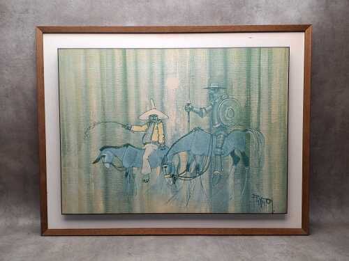 After Colin Paynton 'Don Quixote'. Mid-century print on board