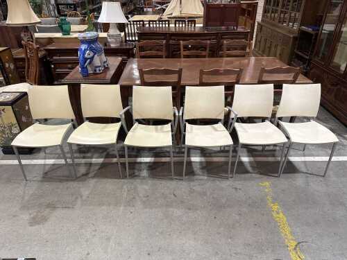 Six Italian outdoor chairs including two carvers