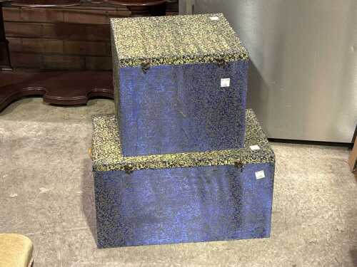 Two large oriental silk brocade presentation boxes
