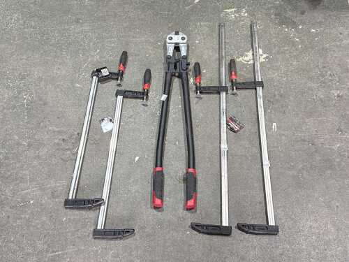 Bolt Cutter and Assorted Clamps