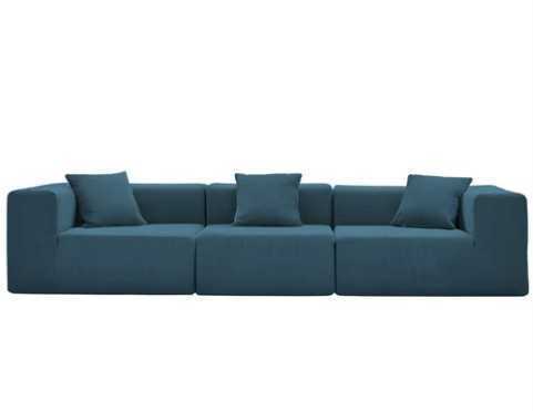 Cubo modular compressed four-seater sofa with matching footstool
