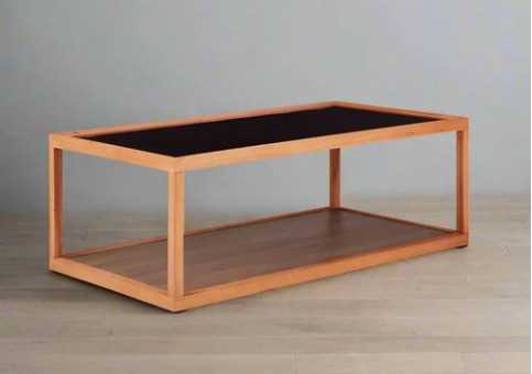 Line two-level glass coffee table