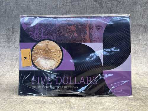 8 · Australian $5 coin & note