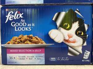 Four Purina Felix cat food boxes - 2
