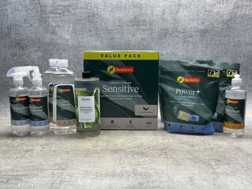 Group of Bosisto's cleaning products