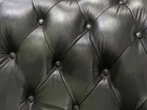 Green leather Chesterfield chaise - 5