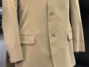 Designer-style corduroy three button two-piece suit. - 2
