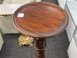 A barley twist timber pedestal - 2