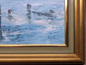 Hazell Ray, Rebuilding The Breakwater, 1977. Oil painting on board - 3