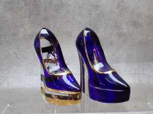 Asa Jungnelius for Kosta Boda hand-painted art glass platform pumps (2).
