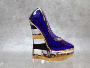 Asa Jungnelius for Kosta Boda hand-painted art glass platform pumps (2). - 4
