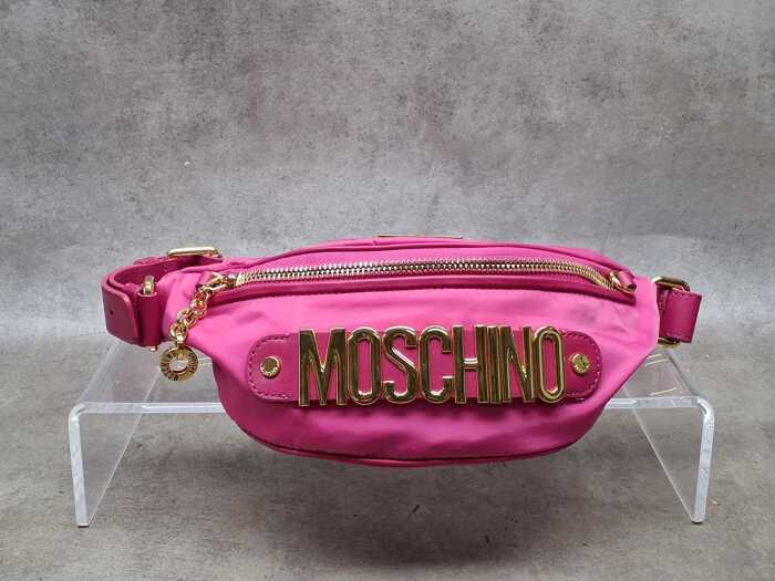 Designer-style hot pink and gold tone Fanny pack with gold tone hardware