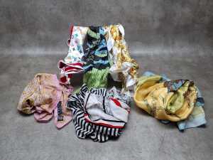 Designer-style scarves in assorted colours