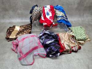 Designer-style scarves in assorted colours