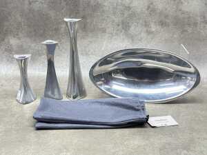 Four Nambe metal pieces