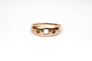 An antique empty ring setting in 15 carat yellow gold - 2