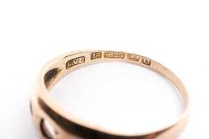 An antique empty ring setting in 15 carat yellow gold - 5