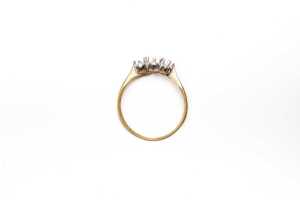 An empty ring setting in 18 carat and platinum - 4