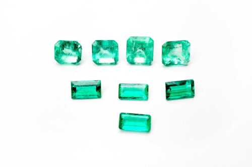 A large collection of Colombian emeralds