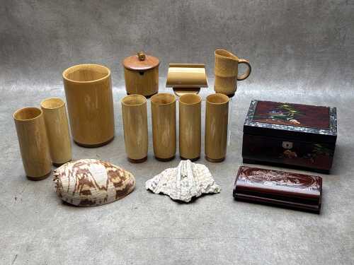 Assorted Islander/Asian decorative items