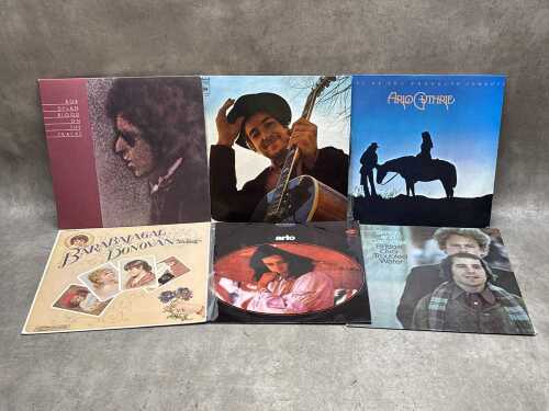 Six '60s Folk vinyl records