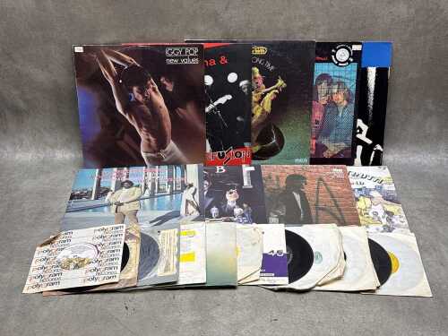 Vinyl records, including LPs and 7" singles