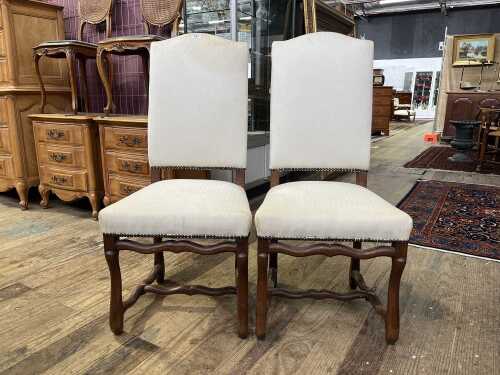 Pair of antique highback occasional chairs