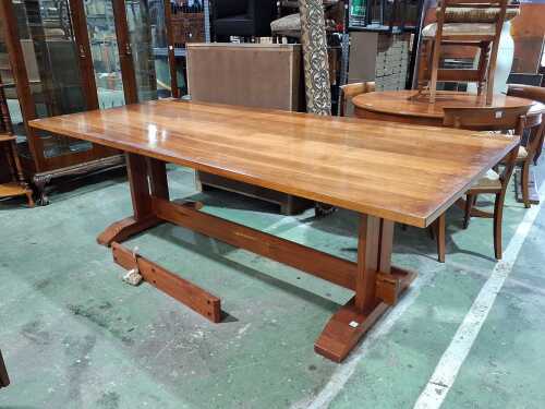 French refectory solid timber dining table