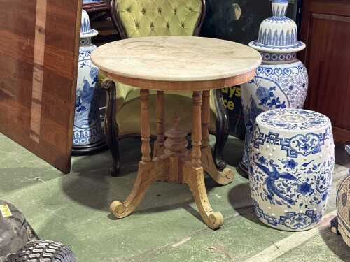 Vintage marble-top occasional table
