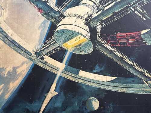 Vintage French movie poster for 2001: A Space Odyssey, "2001: l'odyssee de l'espace"