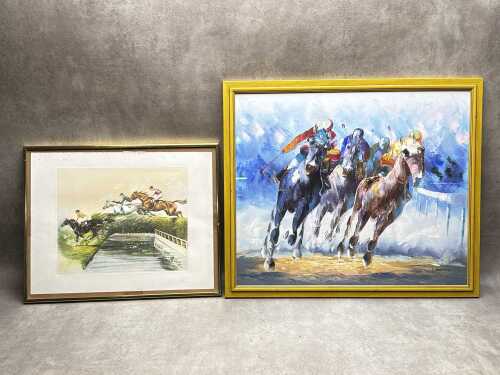 Two horse racing pictures