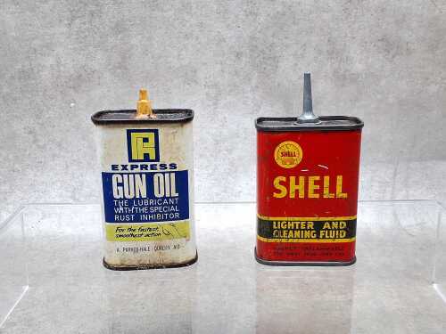 Two vintage oiler tins