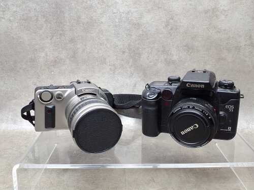 Two Canon EOS SLR film cameras