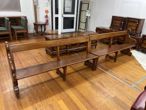 Pair of antique Australian church pews