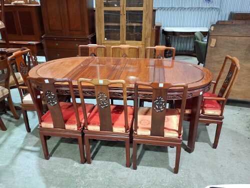 Chinese rosewood nine-piece dining suite
