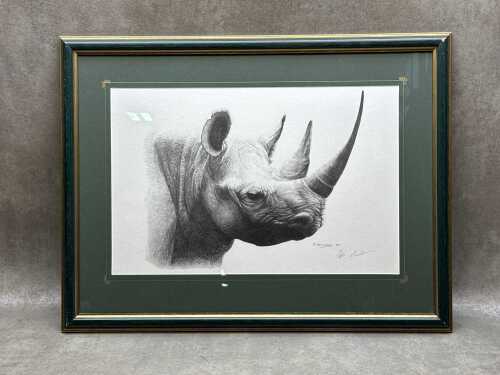 Kim Donaldson, rhino, 1987, 19/450. Reproduction print on paper