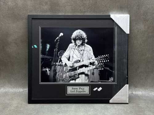 Jimmy Page of Led Zeppelin framed photograph